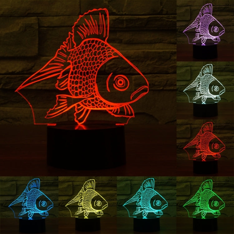7 Color Discoloration Creative Visual Stereo Lamp Desk Lamp Night Light, Goldfish Style