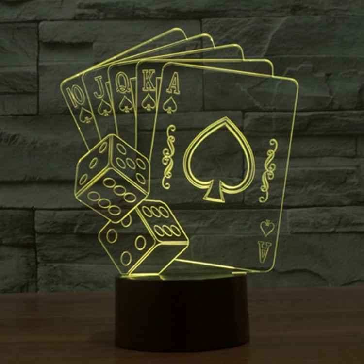 7 Color Discoloration Creative Visual Stereo Lamp Desk Lamp Night Light, Poker Style