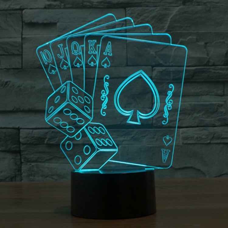 7 Color Discoloration Creative Visual Stereo Lamp Desk Lamp Night Light, Poker Style