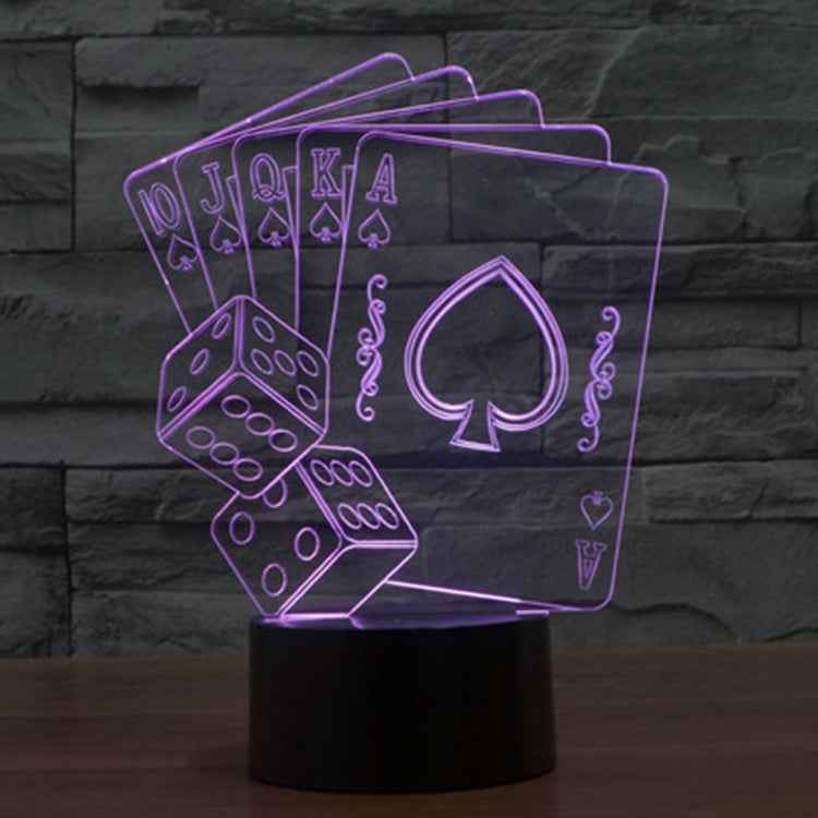 7 Color Discoloration Creative Visual Stereo Lamp Desk Lamp Night Light, Poker Style