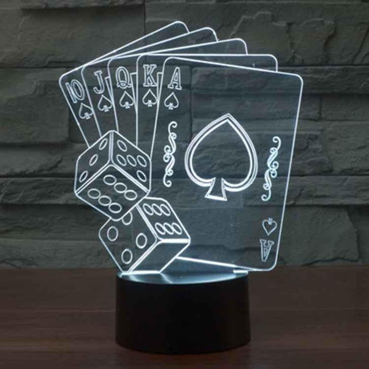 7 Color Discoloration Creative Visual Stereo Lamp Desk Lamp Night Light, Poker Style