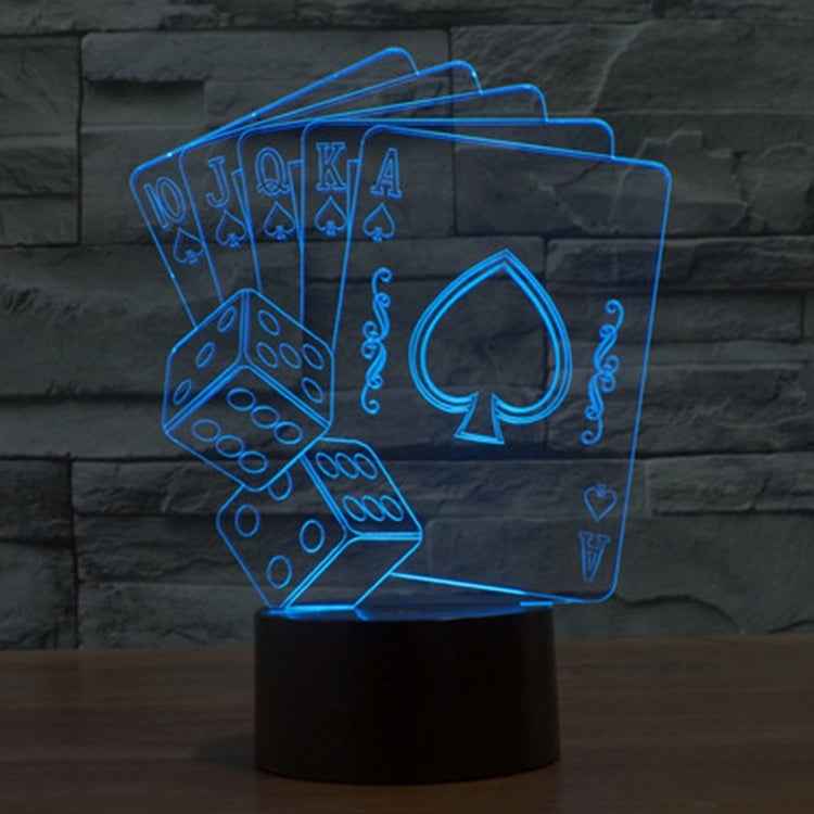 7 Color Discoloration Creative Visual Stereo Lamp Desk Lamp Night Light, Poker Style