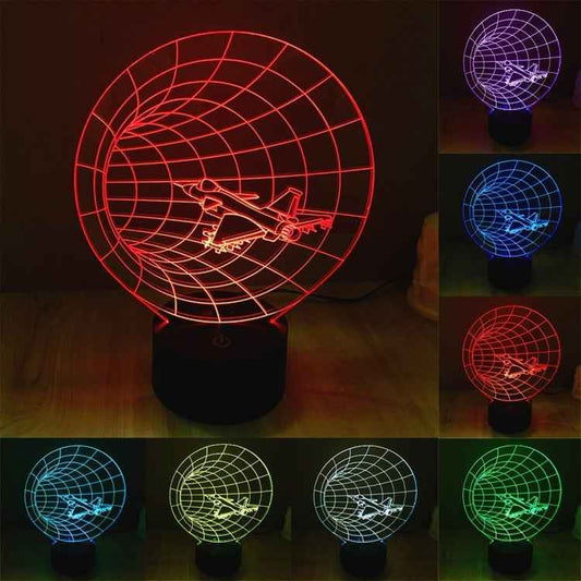 7 Color Discoloration Creative Visual Stereo Lamp Desk Lamp Night Light, Time Machine Style
