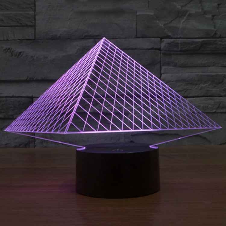 7 Colour Discoloration Creative Visual Stereo Lamp Desk Lamp Night Light, Pyramid Style
