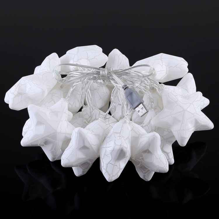 20 LEDs Teenage Style Warm Fairy Decorative Lamp for Christmas, Wedding, Bedroom, Cracked Star