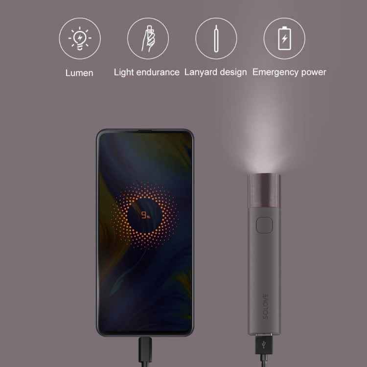 Original Xiaomi Youpin SOLOVE LED Flashlight 3000mAh USB Multi-function Portable Lighting