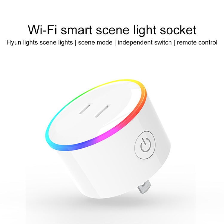 10A RGB Scene Light WiFi Remote Control Smart Socket Works with Alexa & Google Home & IFTTT, AC 100-240V, JP Plug, XS-A18