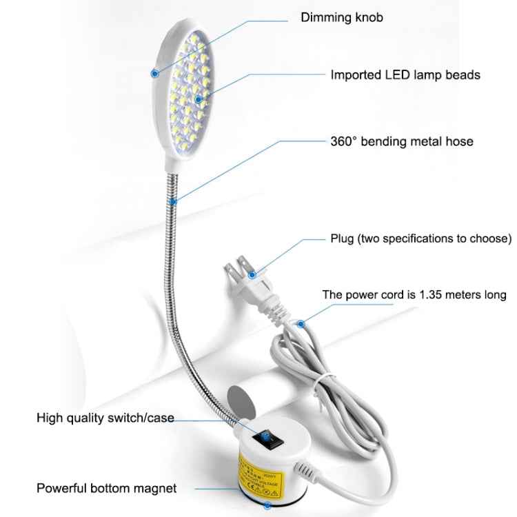LED Sewing Machine Lamp Dimmable Magnet Working Energy-saving Lamp 22 Lamp Beads