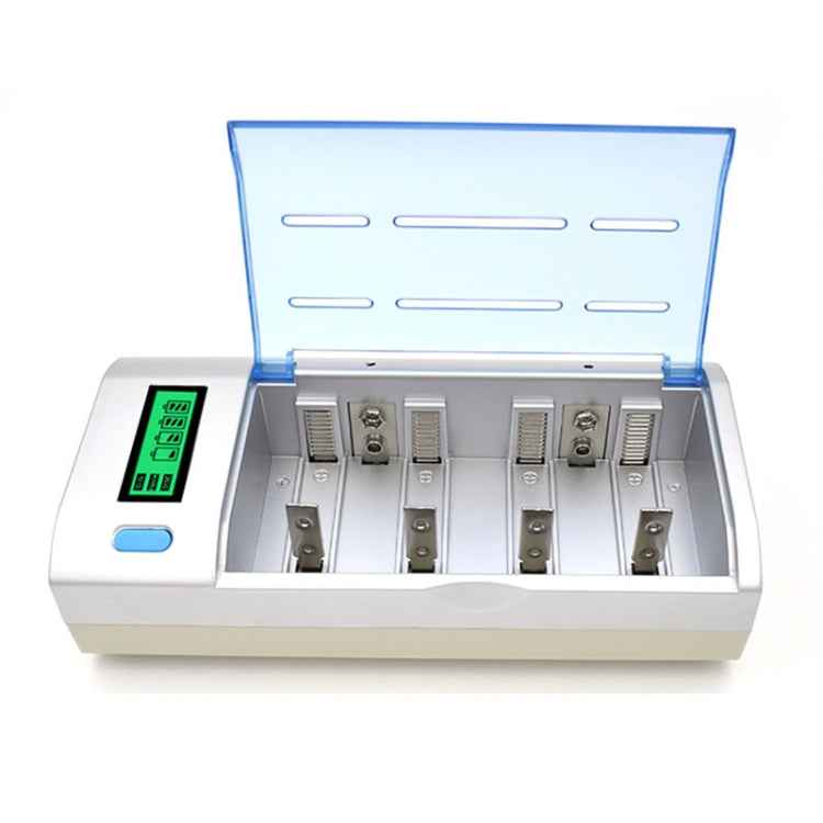 AC 100-240V 4 Slot Battery Charger for AA & AAA & C / D Size Battery, with LCD Display, US Plug