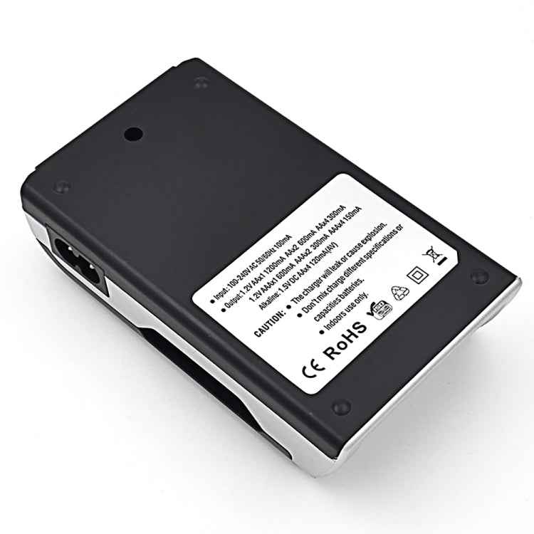 AC 100-240V 4 Slot Battery Charger for AA & AAA Battery, with LCD Display, EU Plug