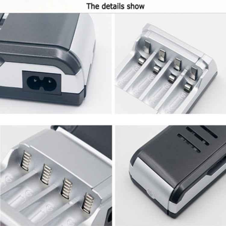 AC 100-240V 4 Slot Battery Charger for AA & AAA Battery, with LCD Display, EU Plug