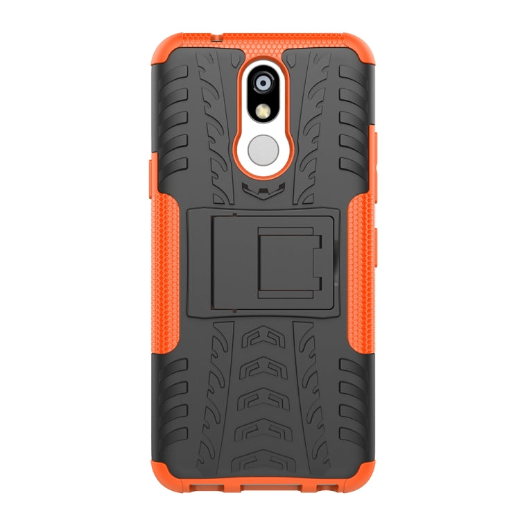 Shockproof  PC + TPU Tire Pattern Case for LG K40, with Holder, For LG K40