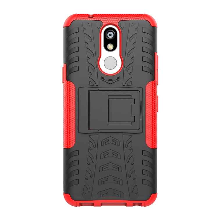 Shockproof  PC + TPU Tire Pattern Case for LG K40, with Holder