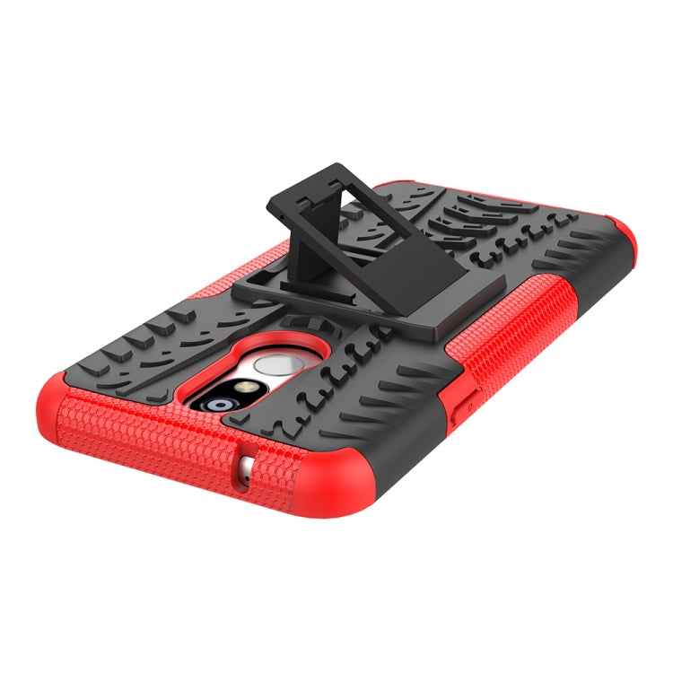 Shockproof  PC + TPU Tire Pattern Case for LG K40, with Holder