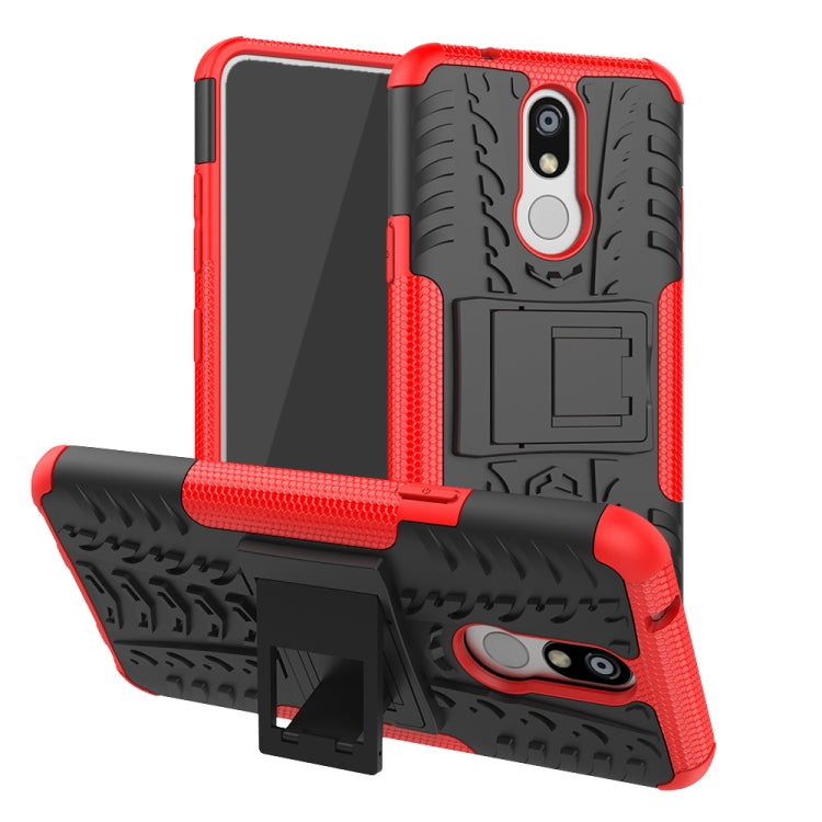 Shockproof  PC + TPU Tire Pattern Case for LG K40, with Holder, For LG K40