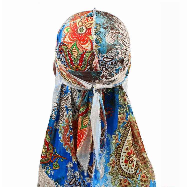 b-1 High Elastic Printing Long-tailed Pirate Hat Headkerchief Chemotherapy Cap
