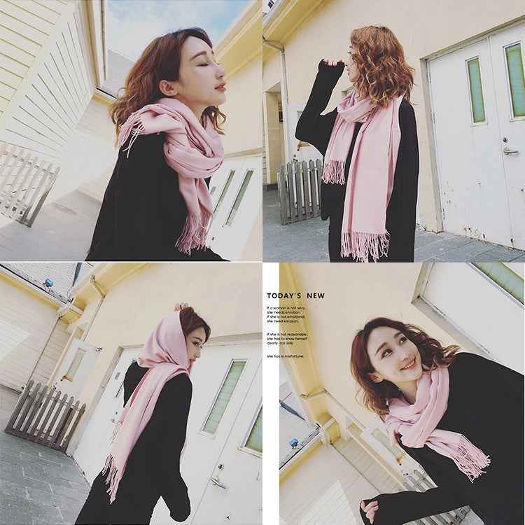 Autumn and Winter Season Classic Solid Color Imitation Cashmere Scarf, Size: 60 * 200cm