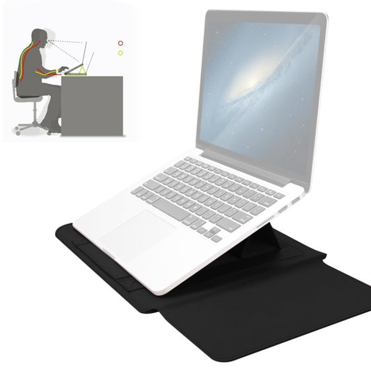 4 in 1 Universal Waterproof PU Leather Laptop Liner Bag with Handle & Stand & Pen Holder + 2 Winders + Mouse Bag + Charger Bag Set for 17 inch Laptops, 17 inch