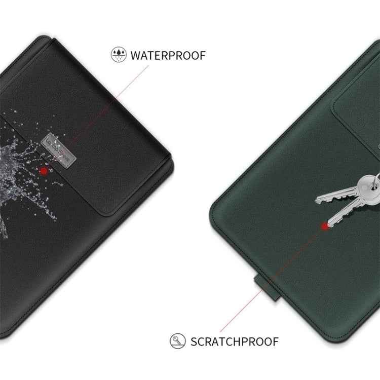 4 in 1 Universal Waterproof PU Leather Laptop Liner Bag with Handle & Stand & Pen Holder + 2 Winders + Mouse Bag + Charger Bag Set for 17 inch Laptops