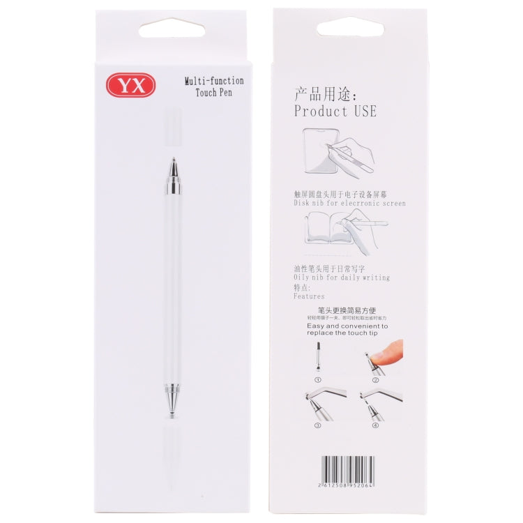 Pt360 2 in 1 Universal Silicone Disc Nib Stylus Pen with Common Writing Pen Function, Pt360 Silver, Pt360 White, Pt360 Black, Pt360 Pink, Pt360 Blue