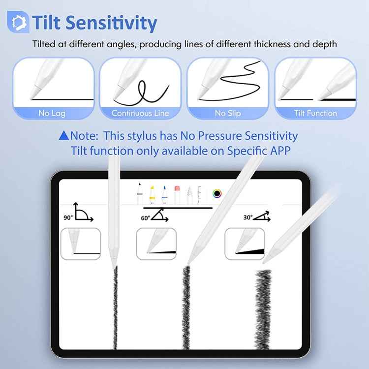 Mutural P-980 Tilt Pressure Sensor Capacitive Stylus Pen with Palm Rejection for iPad after 2018