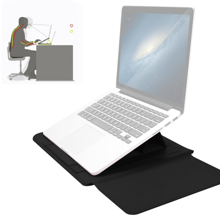 4 in 1 Universal Waterproof PU Leather Laptop Liner Bag with Handle & Stand & Pen Holder + 2 Winders + Mouse Bag + Charger Bag Set for 11/12 inch laptops, 11 / 12 inch, 11/12 inch