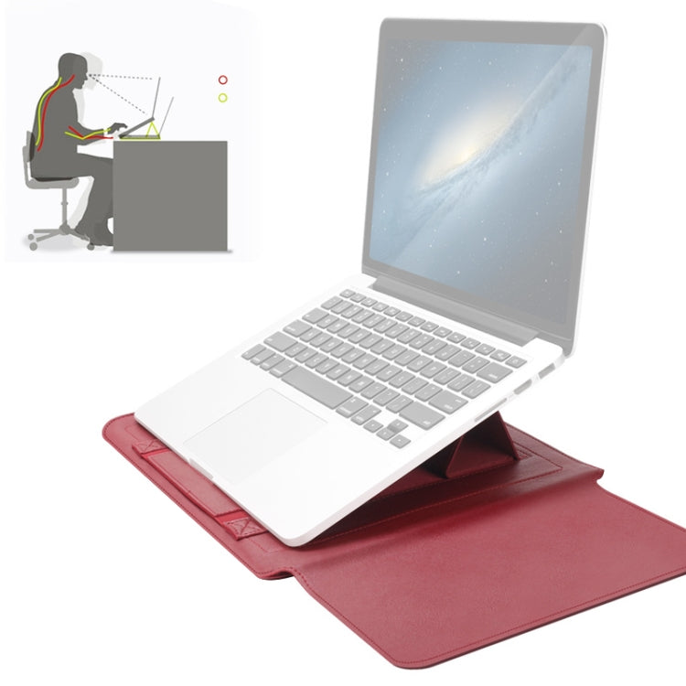 4 in 1 Universal Waterproof PU Leather Laptop Liner Bag with Handle & Stand & Pen Holder + 2 Winders + Mouse Bag + Charger Bag Set for 11/12 inch laptops, 11 / 12 inch, 11/12 inch