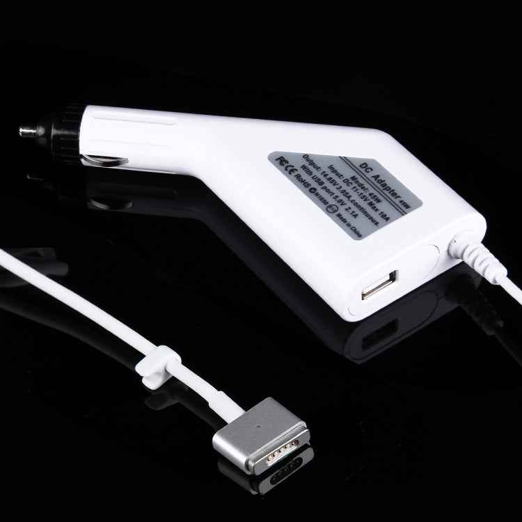 45W 14.85V 3.05A 5 Pin T Style MagSafe 2 Car Charger with 1 USB Port for Apple Macbook A1466 / A1436 / A1465 / A1435 / MD224 / MD231 / MD761 / MD711, Length: 1.7m