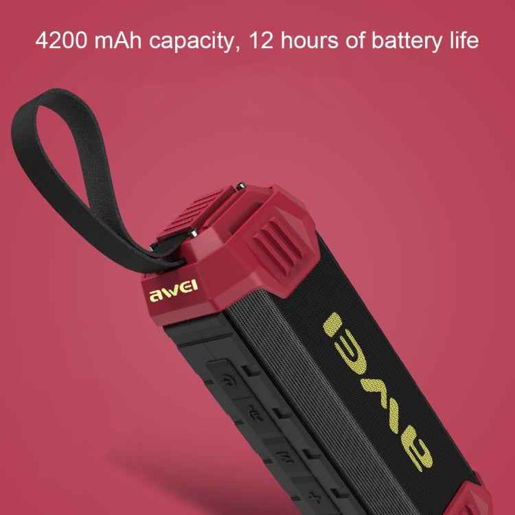 awei Y280 IPX4 Bluetooth Speaker Power Bank with Enhanced Bass, Built-in Mic, Support FM / USB / TF Card / AUX