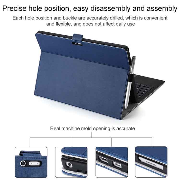 For Microsoft Surface Pro 7 / 7+ Microfiber Lambskin Texture Magnetic Horizontal Flip Leather Case with Pen Slot & Holder