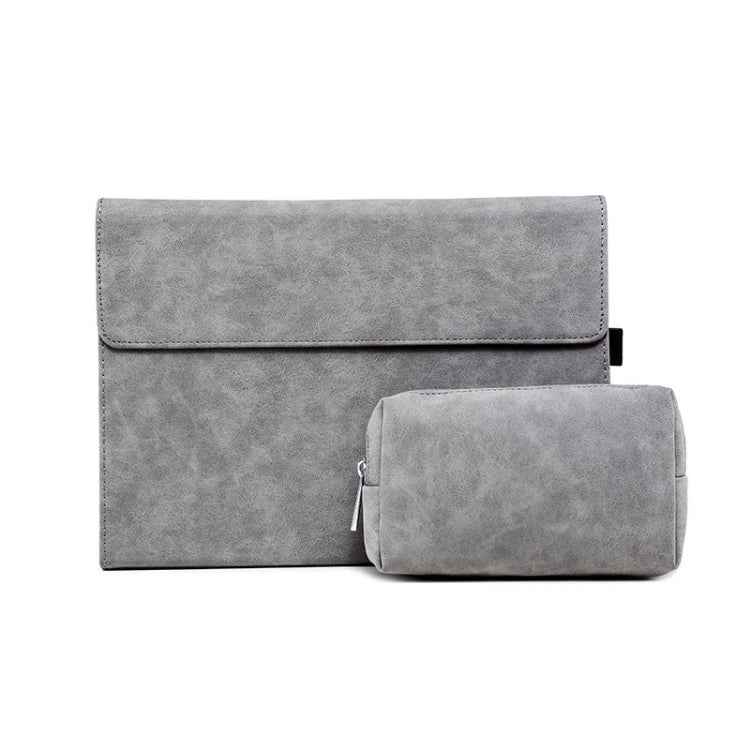 For Microsoft Surface Pro 7 / 7+ South African Sheepskin Magnetic Horizontal Flip Leather Case + Power Supply Bag with Pen Slot & Holder
