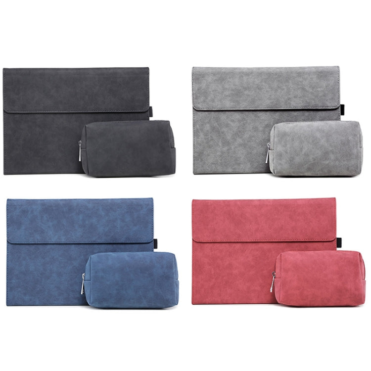 For Microsoft Surface Pro 7 / 7+ South African Sheepskin Magnetic Horizontal Flip Leather Case + Power Supply Bag with Pen Slot & Holder, Case + Power Supply Bag