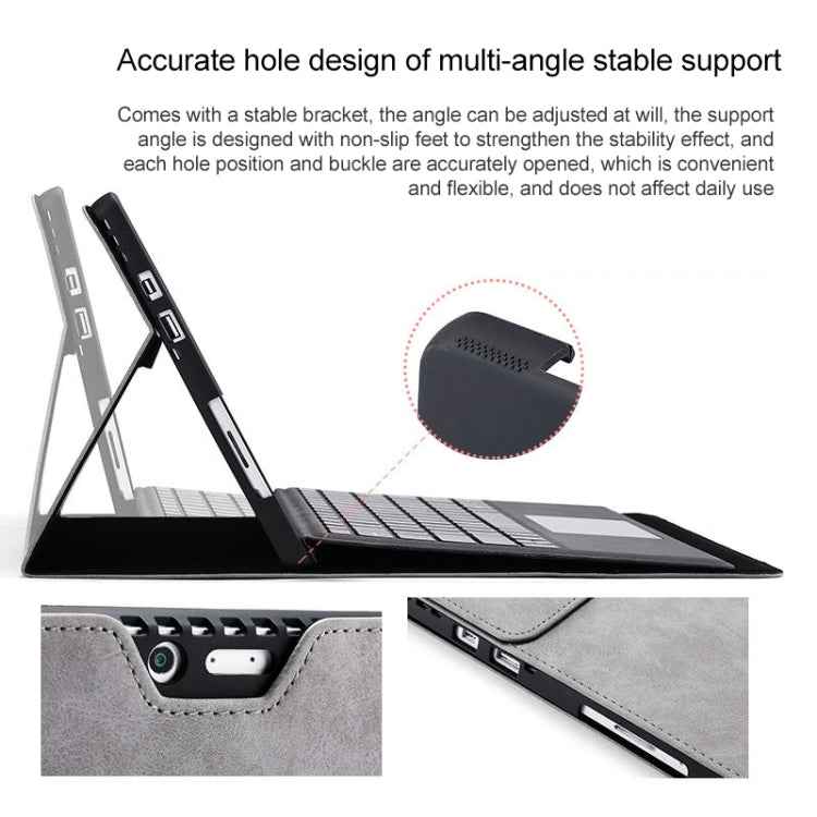 For Microsoft Surface Pro 7 / 7+ Microfiber Lambskin Texture Magnetic Horizontal Flip Leather Case with Pen Slot & Holder