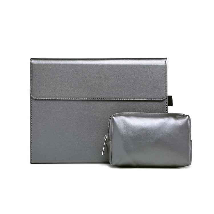 For Microsoft Surface Pro 7 / 7+ Microfiber Lambskin Texture Magnetic Horizontal Flip Leather Case + Power Supply Bag with Pen Slot & Holder