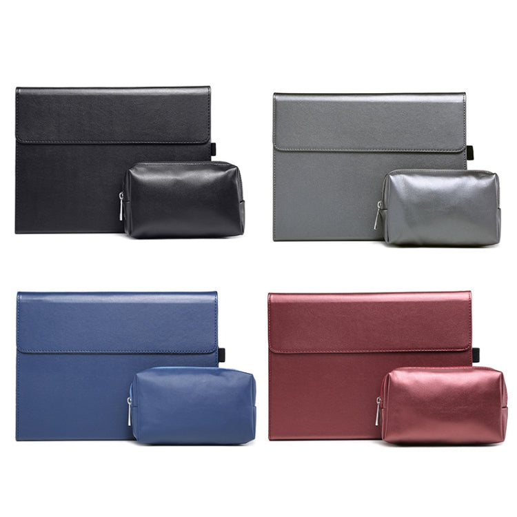 For Microsoft Surface Pro 7 / 7+ Microfiber Lambskin Texture Magnetic Horizontal Flip Leather Case + Power Supply Bag with Pen Slot & Holder, Case + Power Supply Bag