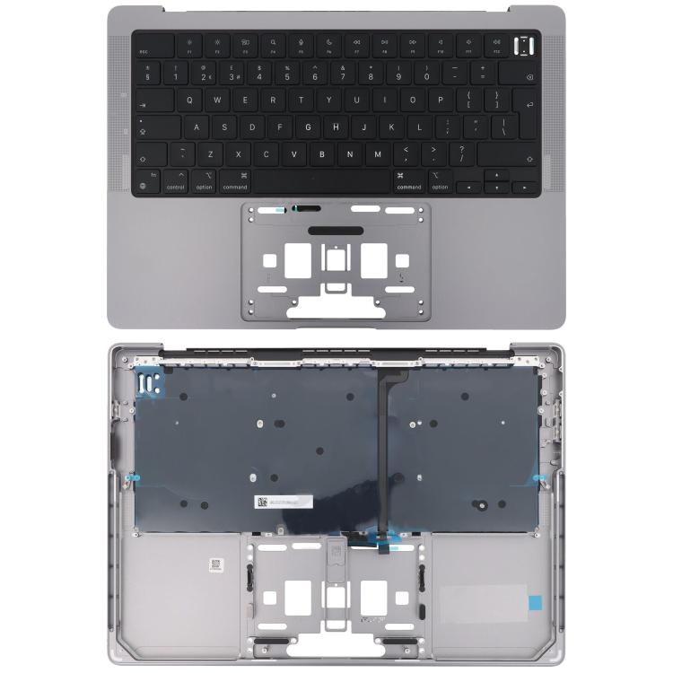 Para MacBook Pro de 14 pulgadas (2021, A2442/2023, A2779), versión con retroceso grande, teclado británico con carcasa C, A2442/2023, A2779, A2442 (2021)/A2779 (2023)