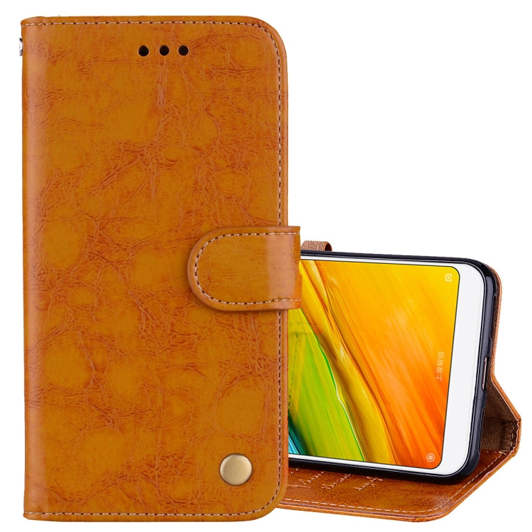 For Xiaomi Redmi 5 Oil Wax Texture Horizontal Flip Leather Case with Holder & Card Slots & Wallet