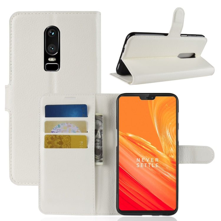 For OnePlus 6 Litchi Texture Horizontal Flip Leather Case with Holder & Card Slots & Wallet