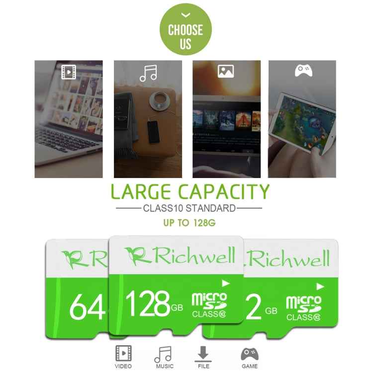 Richwell 64GB High Speed Class 10 Micro SD(TF) Memory Card