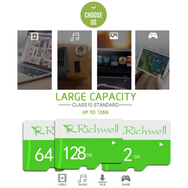 Richwell 32GB High Speed Class 10 Micro SD(TF) Memory Card, 32GB