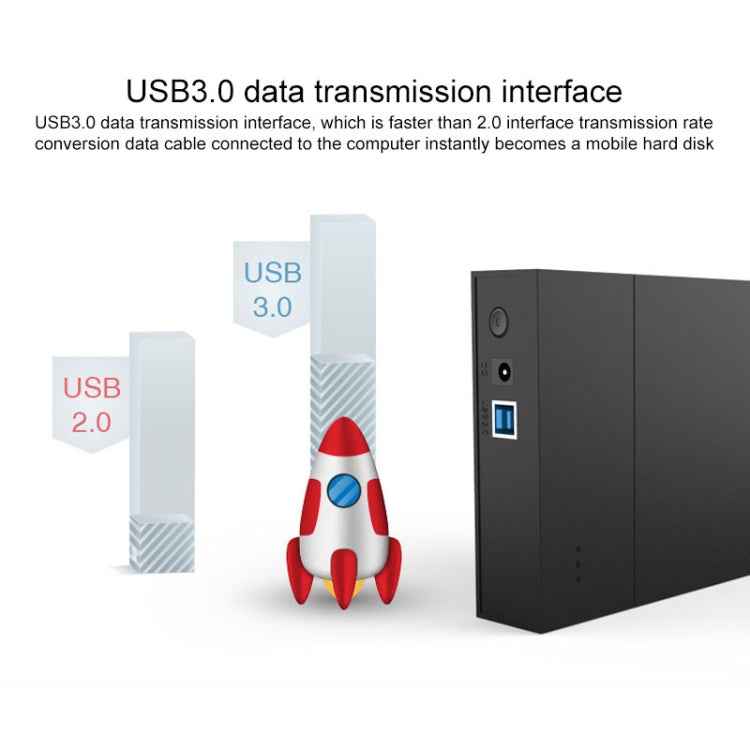 Blueendless 2.5 / 3.5 inch SSD USB 3.0 PC Computer External Solid State Mobile Hard Disk Box Hard Disk Drive