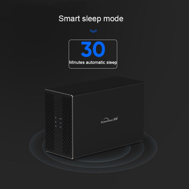 Blueendless USB-B Interface 3.5 inch 2 Bay RAID Combination Array HDD External Enclosure, USB-B