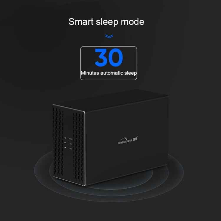 Blueendless Type-C / USB-C Interface 3.5 inch 2 Bay RAID Combination Array HDD External Enclosure