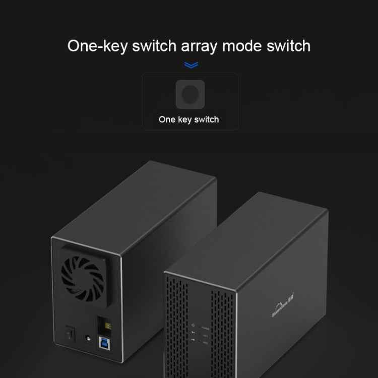 Blueendless Type-C / USB-C Interface 3.5 inch 2 Bay RAID Combination Array HDD External Enclosure