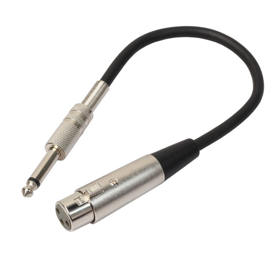 30cm XLR 3-Pin Female to 1/4 inch (6.35mm) Male Plug Stereo TRS Microphone Audio Cord Cable, BK2006KF Silver