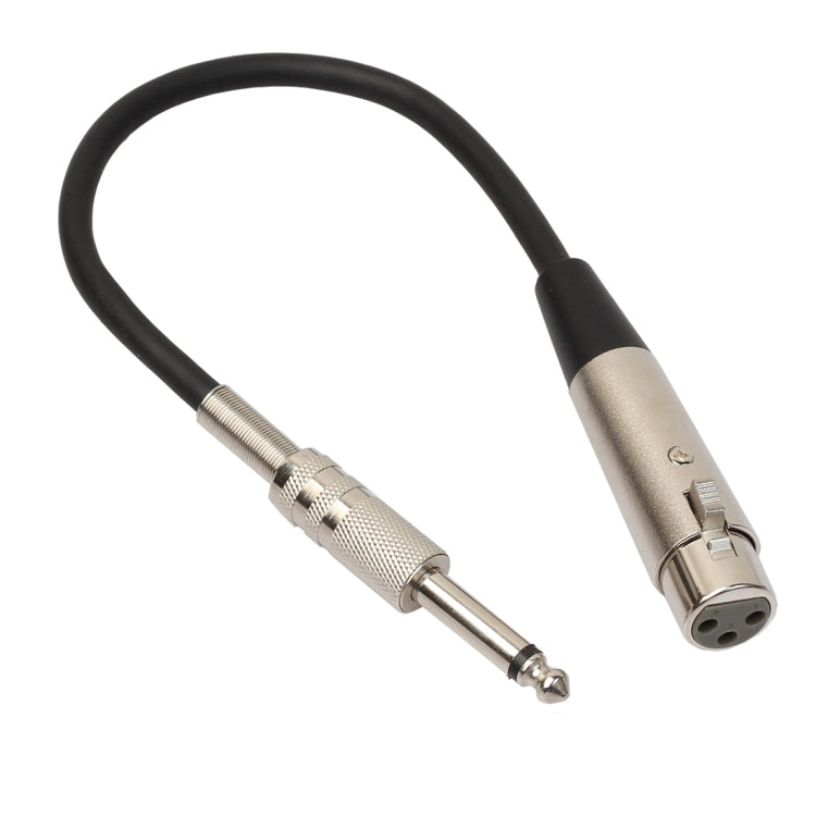 30cm XLR 3-Pin Female to 1/4 inch (6.35mm) Male Plug Stereo TRS Microphone Audio Cord Cable, BK2006KF Silver