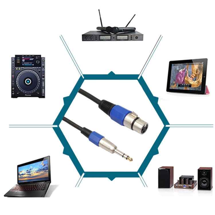 30cm XLR 3-Pin Female to 1/4 inch (6.35mm) Male Plug Stereo TRS Microphone Audio Cord Cable