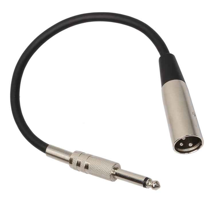 30cm XLR 3-Pin Male to 1/4 inch (6.35mm) XLR Female Plug Stereo Microphone Audio Cord Cable, BK2005KM