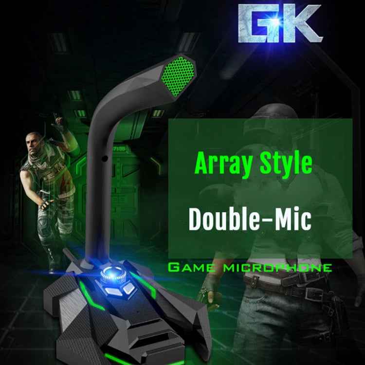 GK Desktop 3.5mm Wired Dual Mic Condenser Microphone, Compatible with PC / Mac for Live Broadcast, Show, KTV, etc.