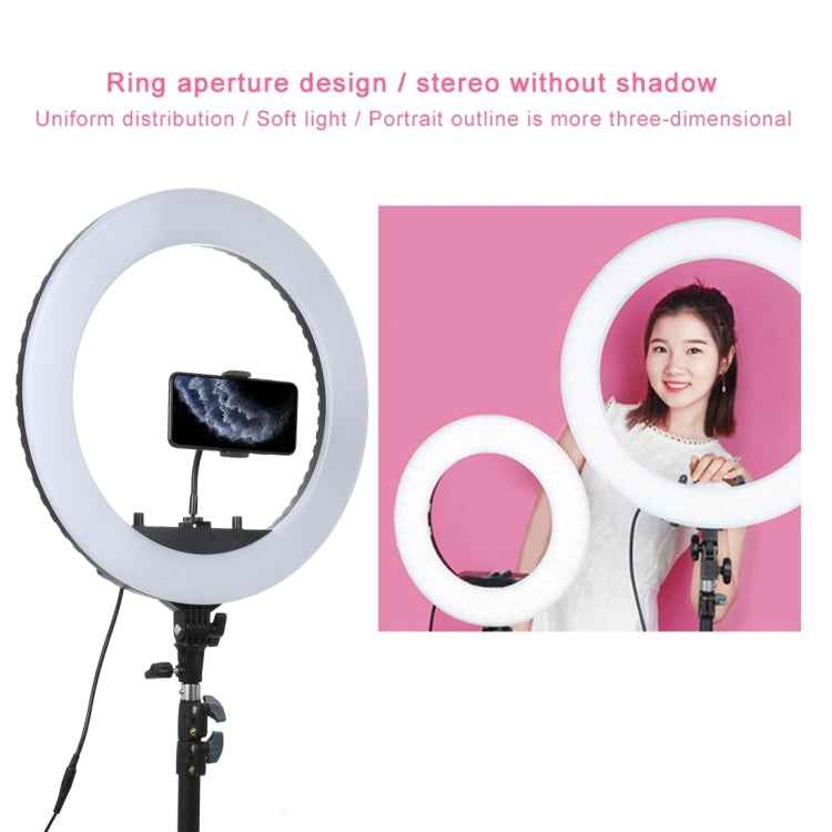 18 inch 55W Two-speed Dimmable Anchor Photography Self-timer LED Ring Fill-in Light with Tripod